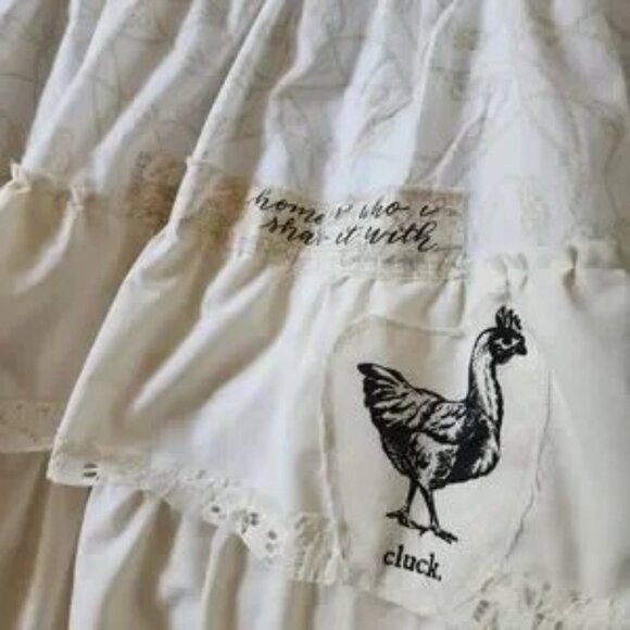 FINAL💛Boho Ruffle Maxi Skirt Patchwork Upcycled Antique Lace Magnolia Style - Picture 6 of 14